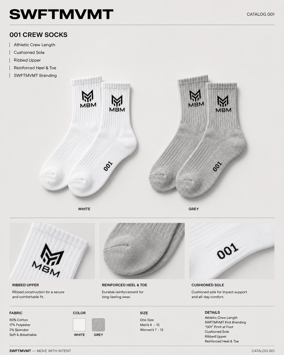 001 Crew Socks